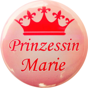 Button Prinzessin mit Namen pink